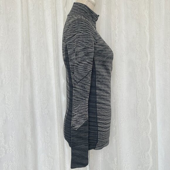 Athleta Women's Jacket Gray Flurry Half Zip Base Layer Mock Neck Long Sleeve - Picture 3 of 6